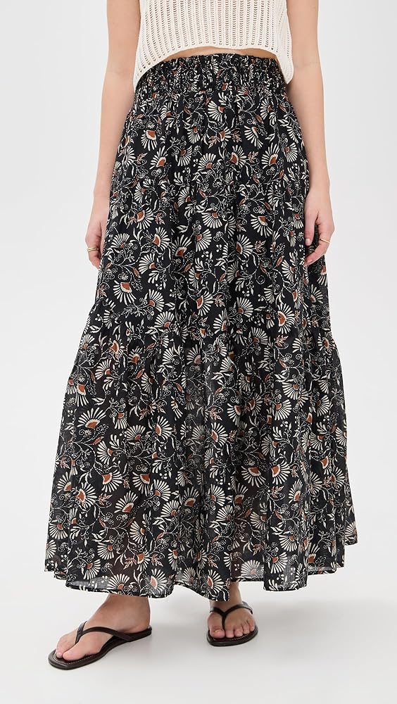 スカート elu Peony wool skirt- Charcoal/ Ivory ULLA_JOHNSON_FloraSkirt__GRAPH